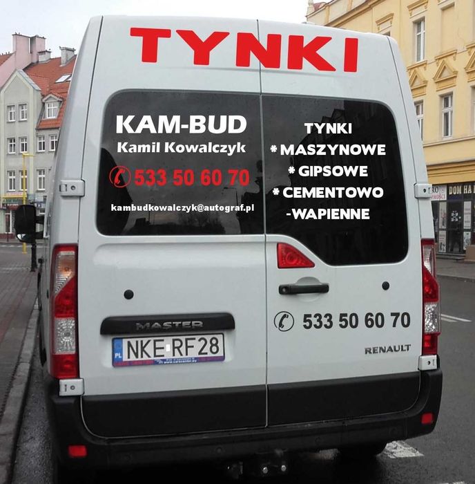 Tynki wewnętrzne maszynowe gipsowe cementowo-wapienne Knauf +-80km