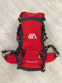 Туристичний, трекінговий похідний рюкзак Weikani 50L червоний чорний