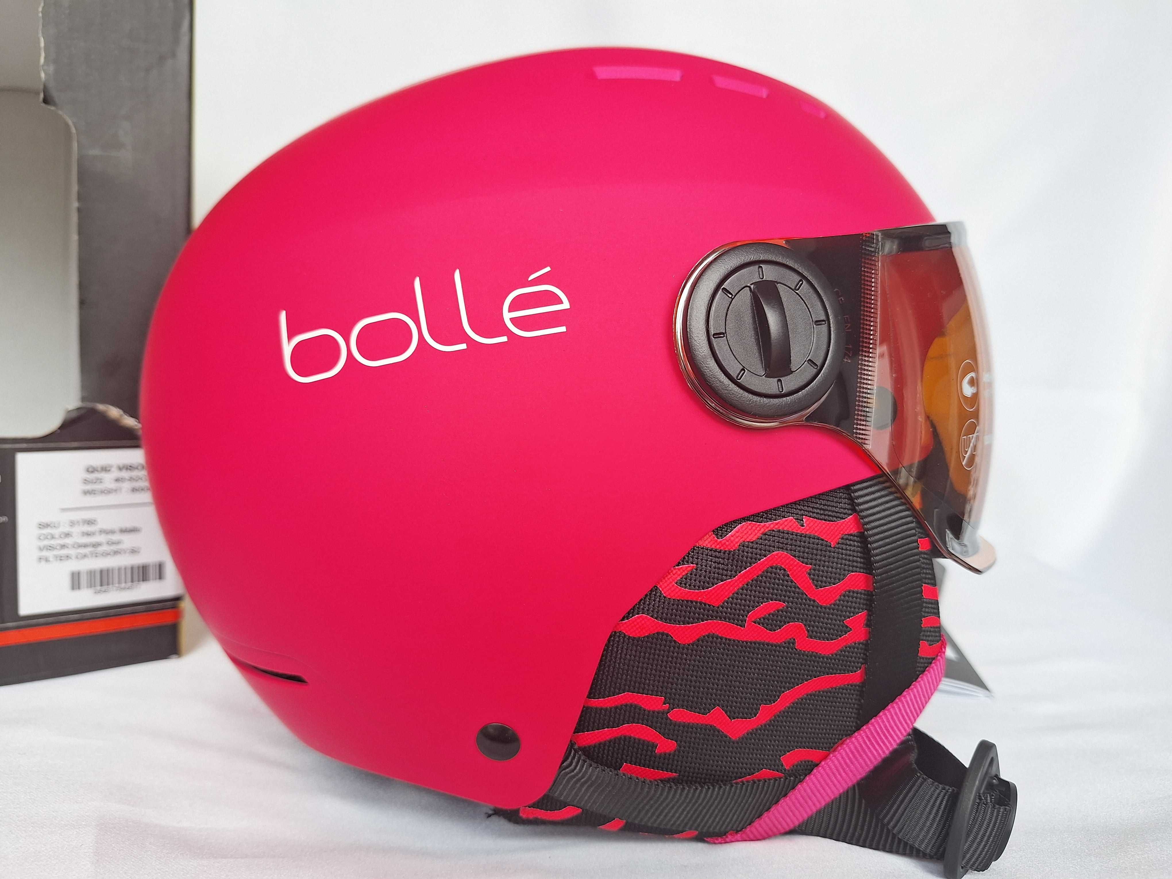 Kask dziecięcy narciarski Bolle Quiz Visor Hot Pink Matte XS 49-52cm