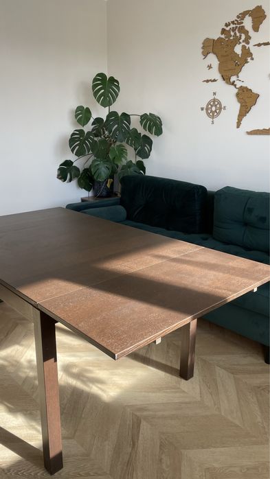 Stół rozkladany drewniany brązowy bjurst ikea