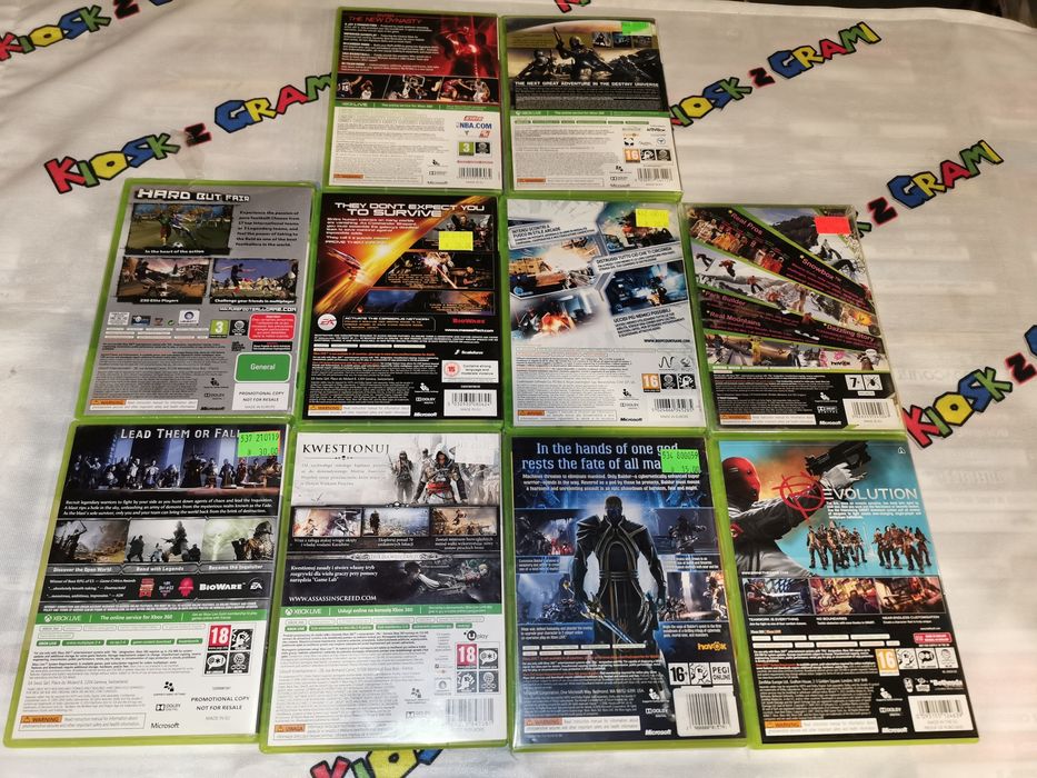 Zestaw 10 gier XBOX 360 sklep WYPRZEDAŻ NADWYŻEK cena za całość