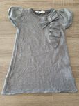 Tunika sukienka szara srebrna kokarda falbana h&m 2 3 4 lata 98 104 cm