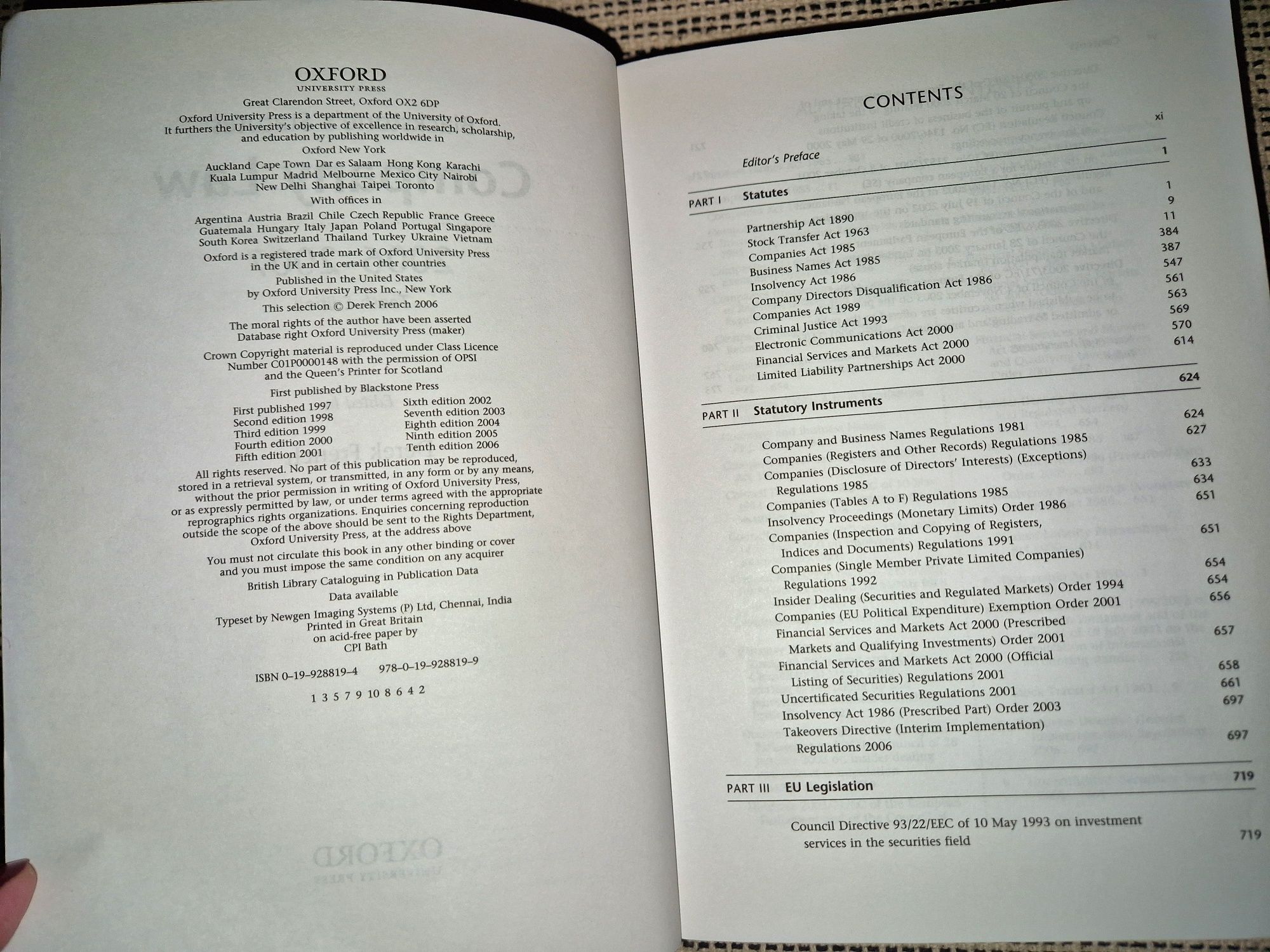 Blackstone's Statutes on Company Law 2006 do 2007