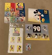 Edição especial limitada coleção 90 anos Mickey postais selos Disney