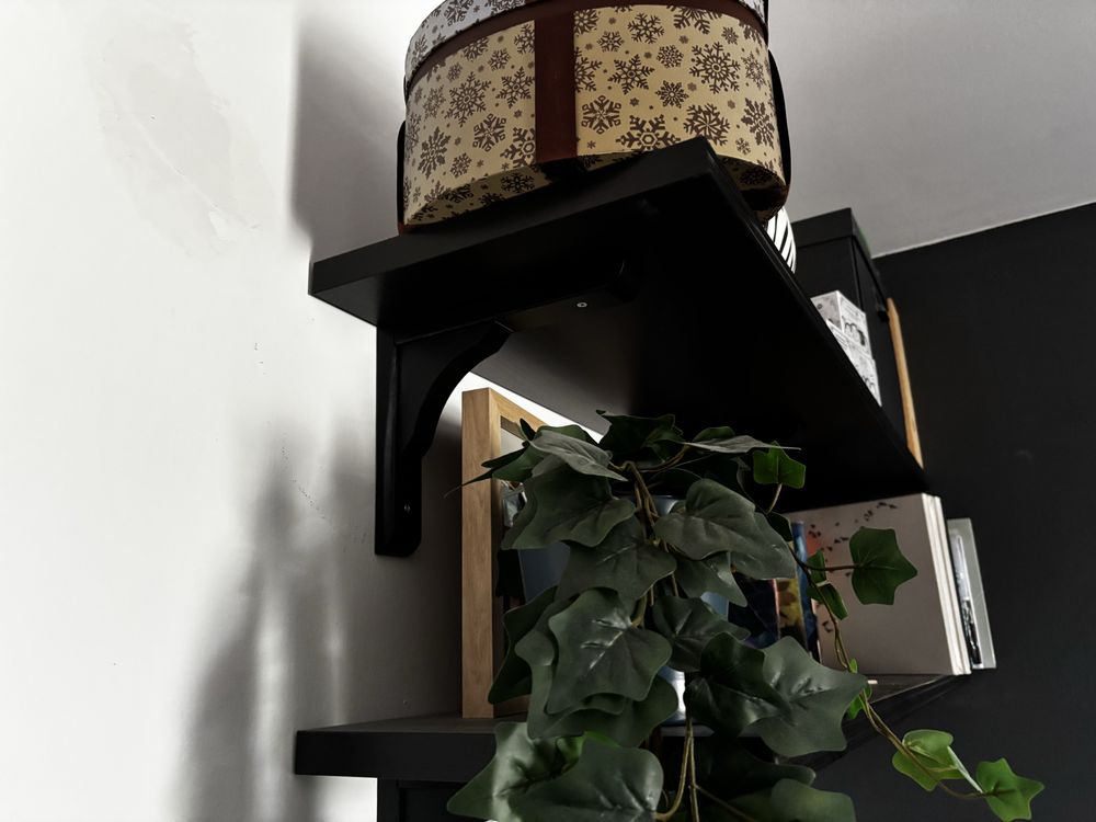 Półka wisząca czarna 120x30 dwie sztuki
