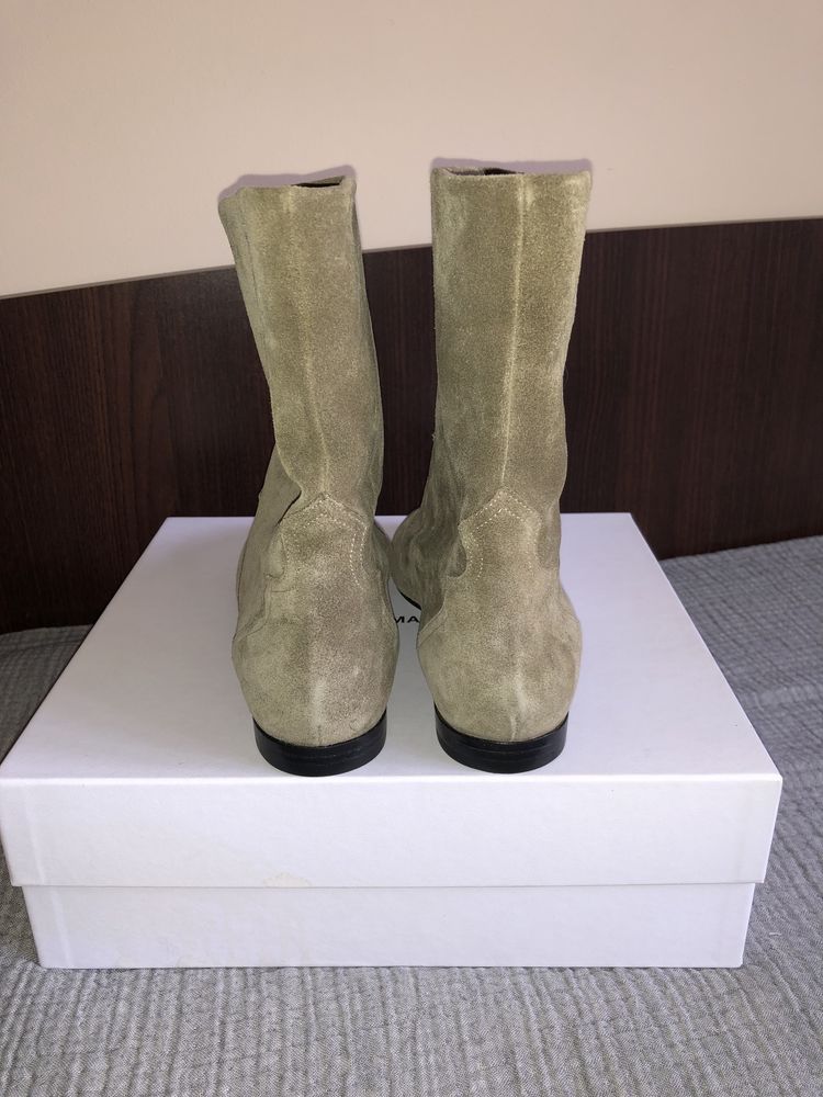 Isabel Marant botki płaskie bez koturny 40 skóra zamsz naturalna