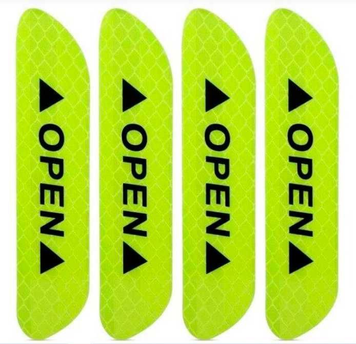 Автомобільна світловідбивна наклейка OPEN 4 шт 2.5х9.3 см жовта