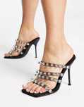 Topshop 37 Szpilki Czarne Zdobione R13048