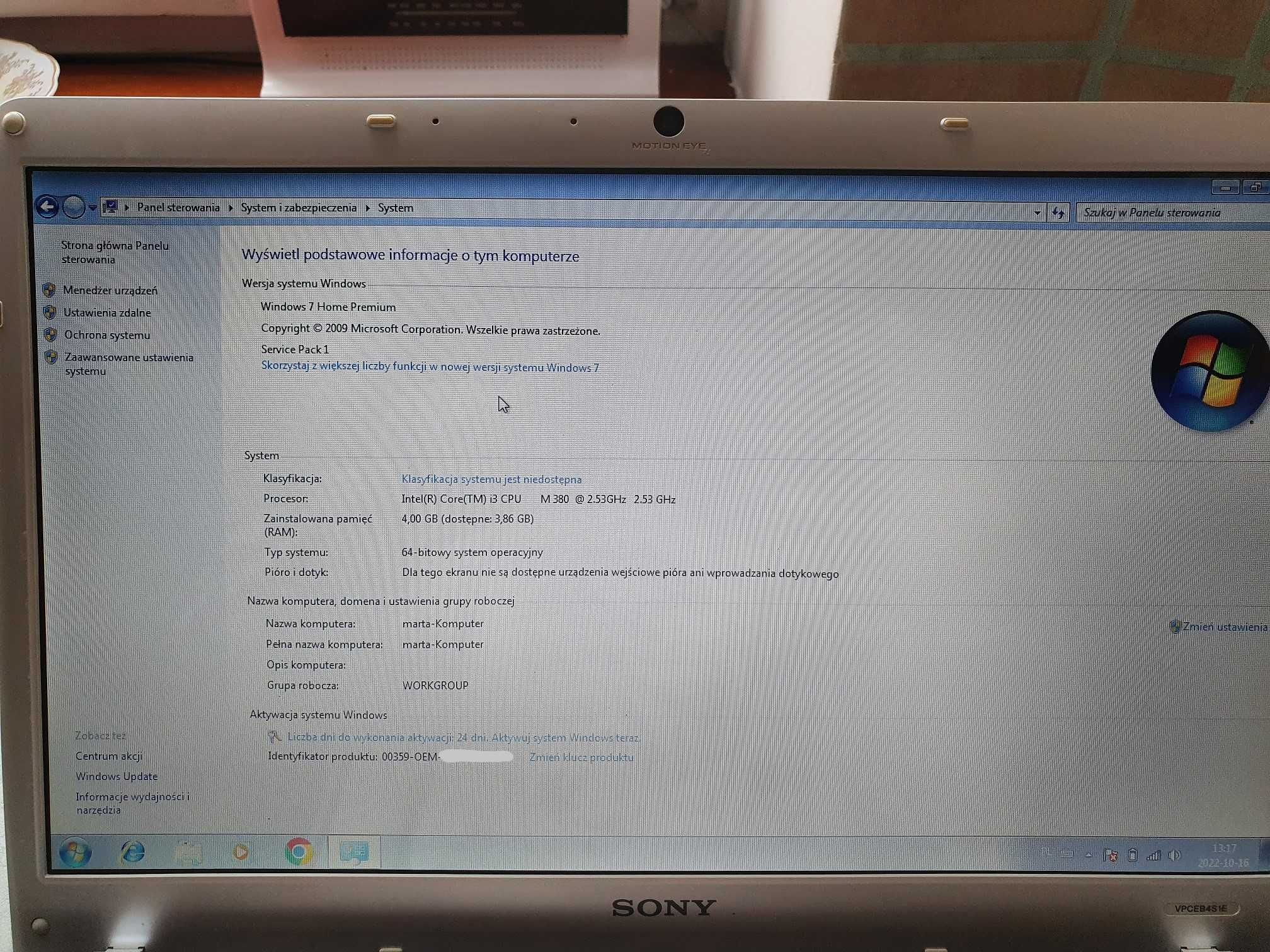 Laptop Sony Vaio VPCEB4S1E 15,6 " Intel Core i3 4GB Działa, Sprawdzony