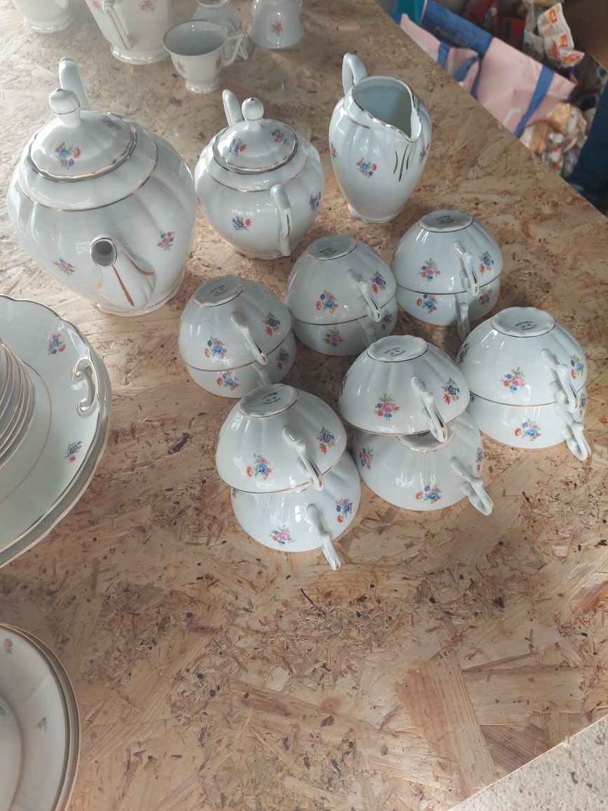 Serviço de chá porcelana Coimbra SP anos 50