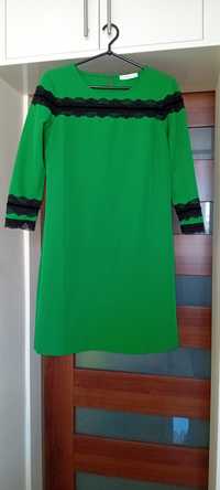 Sukienka zielona rękaw 3/4 rozmiar 34 Reserved