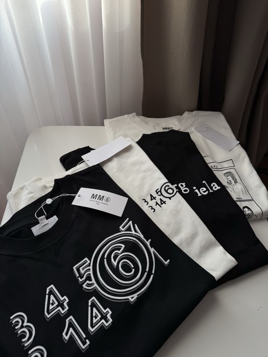Футболка чоловіча базова біла чорна Maison Margiela MM6 бавовняна р.50