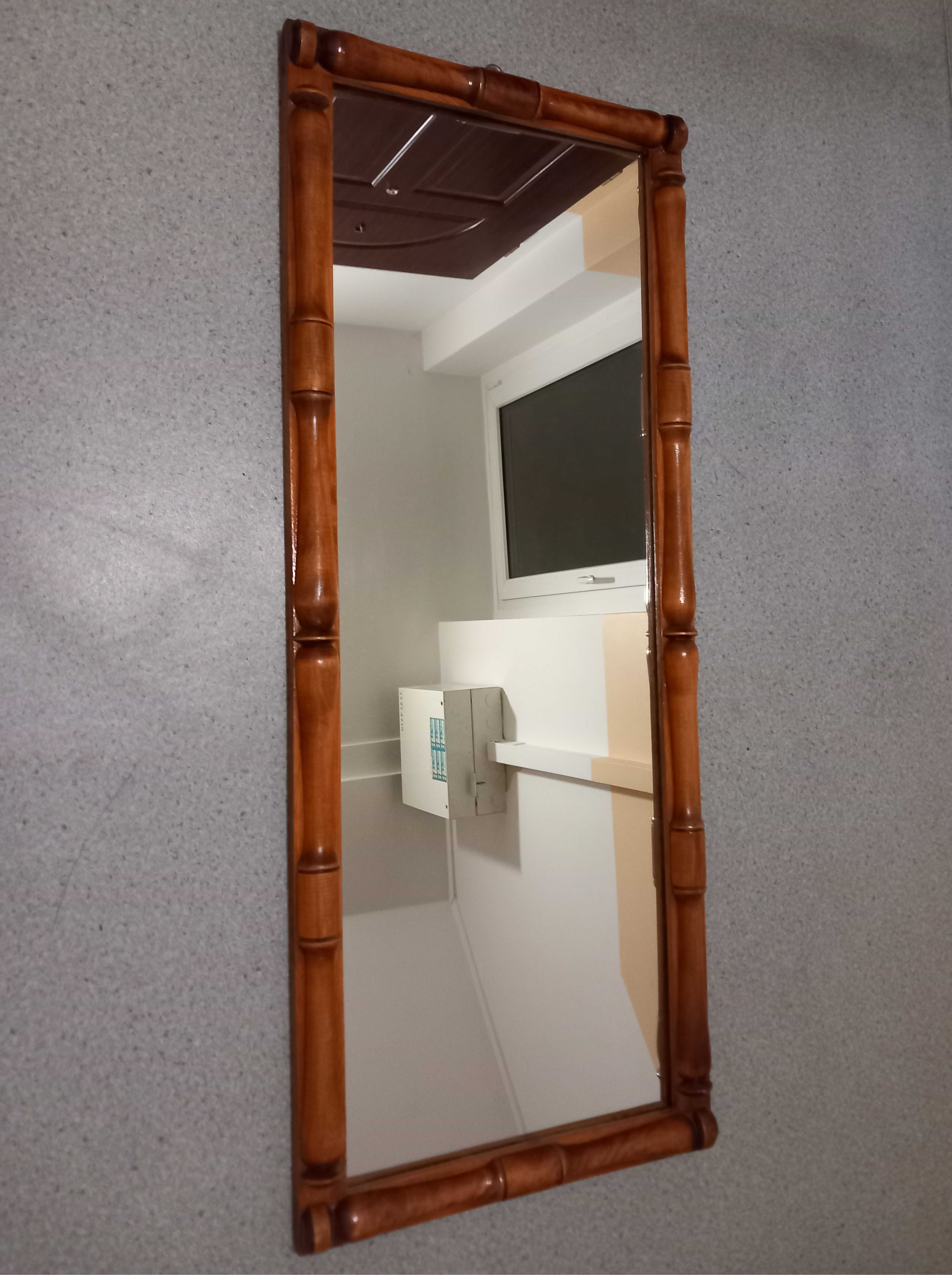 Lustro wiszące – rama drewniana rustykalna 110x44cm VINTAGE z PRL