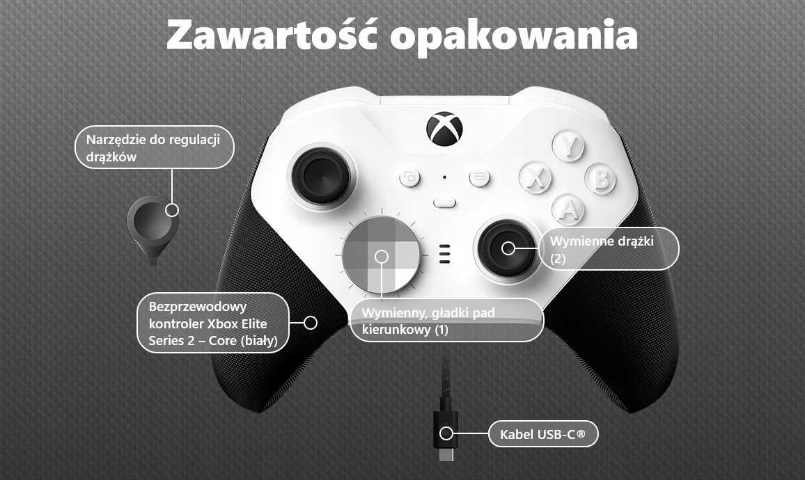 Pad Kontroler bezprzewodowy Xbox ELITE SERIES 2 biały