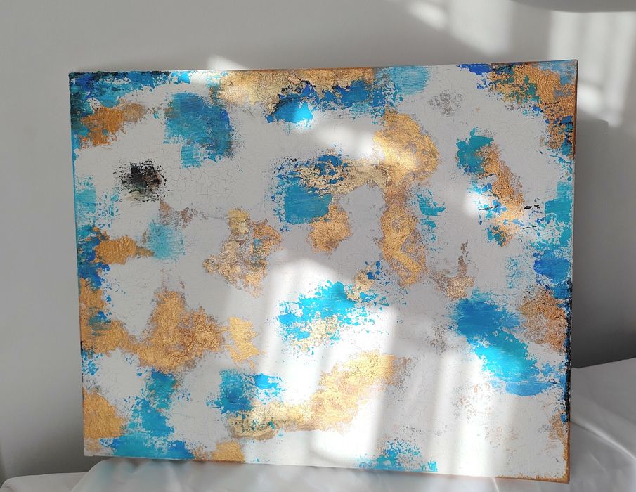 Obraz akryl Golden Blue