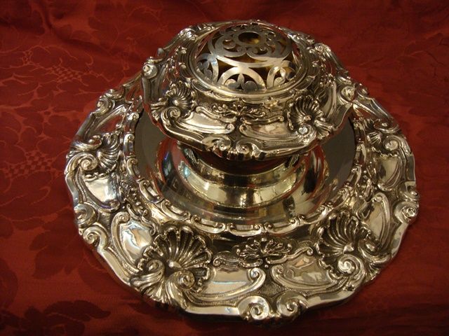 Centro-Floreira em prata antiga