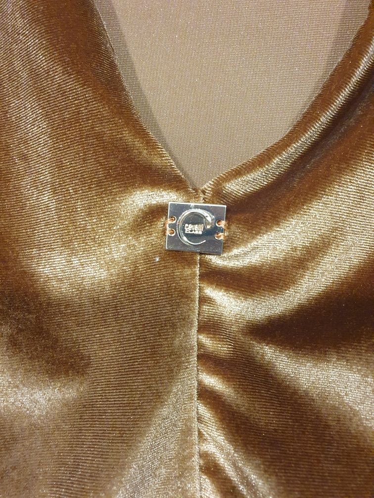 Sukienka welurowa Roberto Cavalli