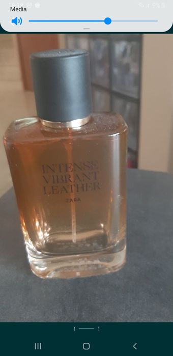 Butelka szkło zara pusta napis intense vibrant leather zara kolekcja m