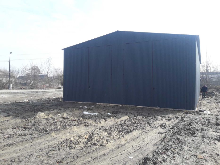 Grafitowy GARAŻ BLASZANY - Magazyn Wiata - Hala Stalowa - GRZYWSTAL