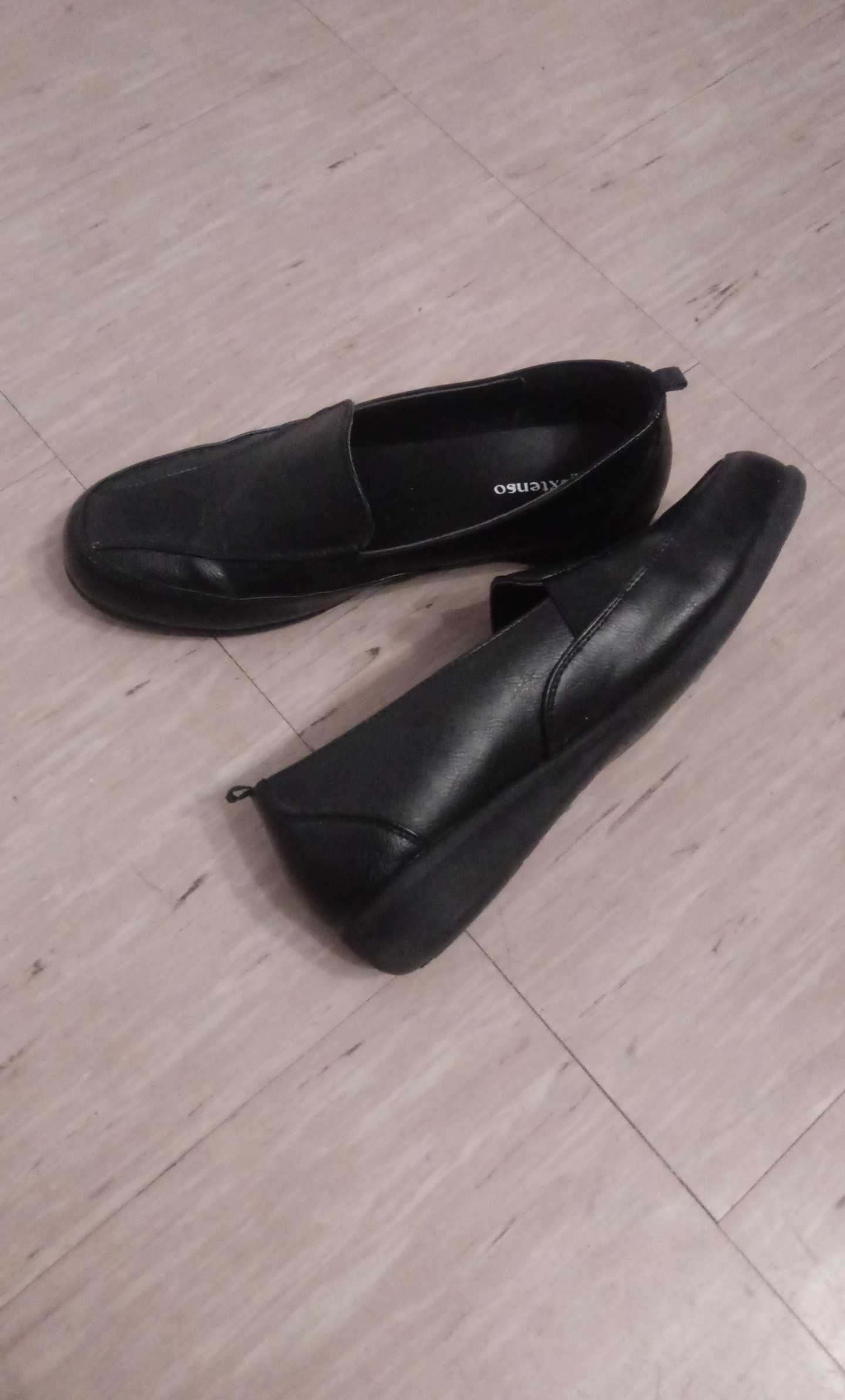 Espadryle mokasyny czarne 41 42