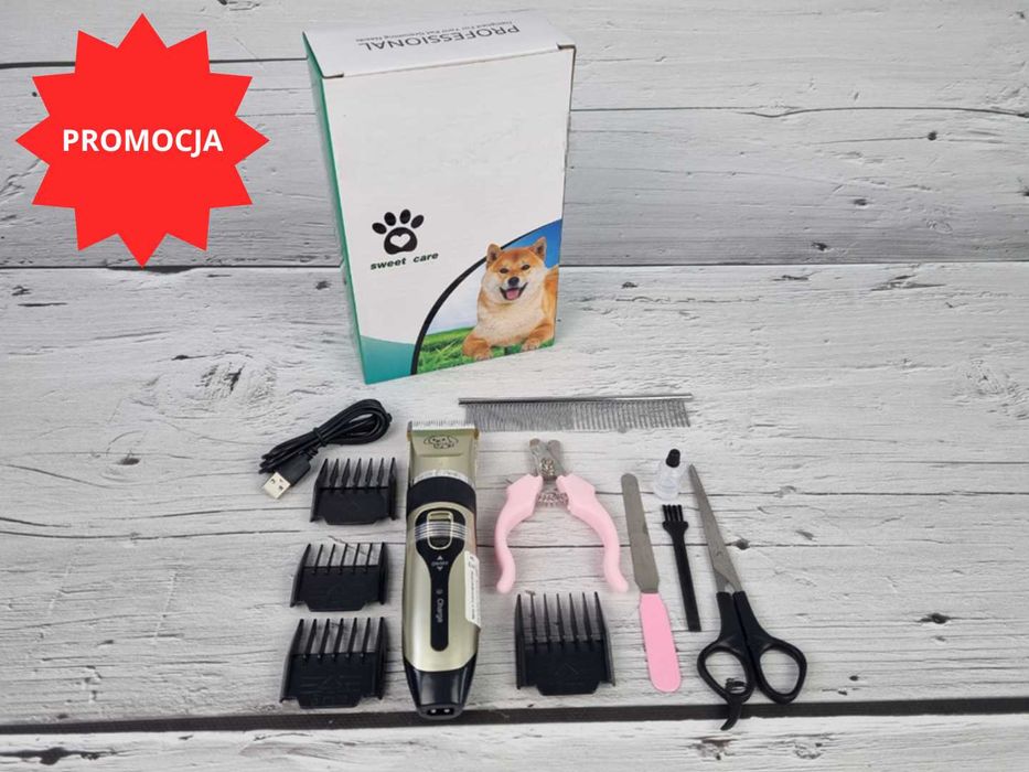 Promocja! Nowa Maszynka do Strzyżenia Psów Kotów Zwierząt 4 Nasadki