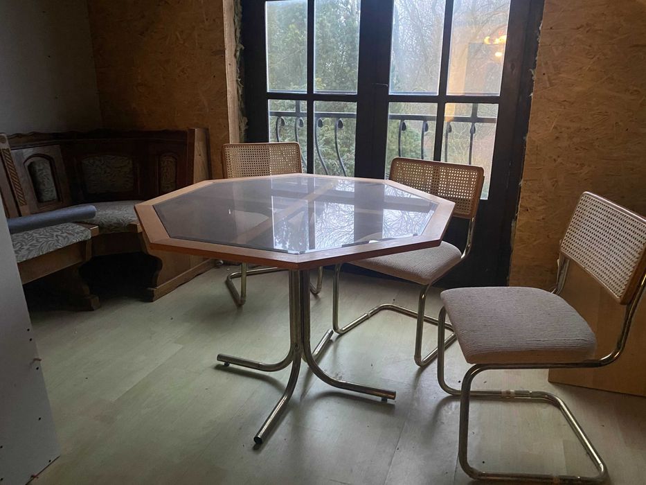 zestaw stół i krzesła vintage lata 70-te