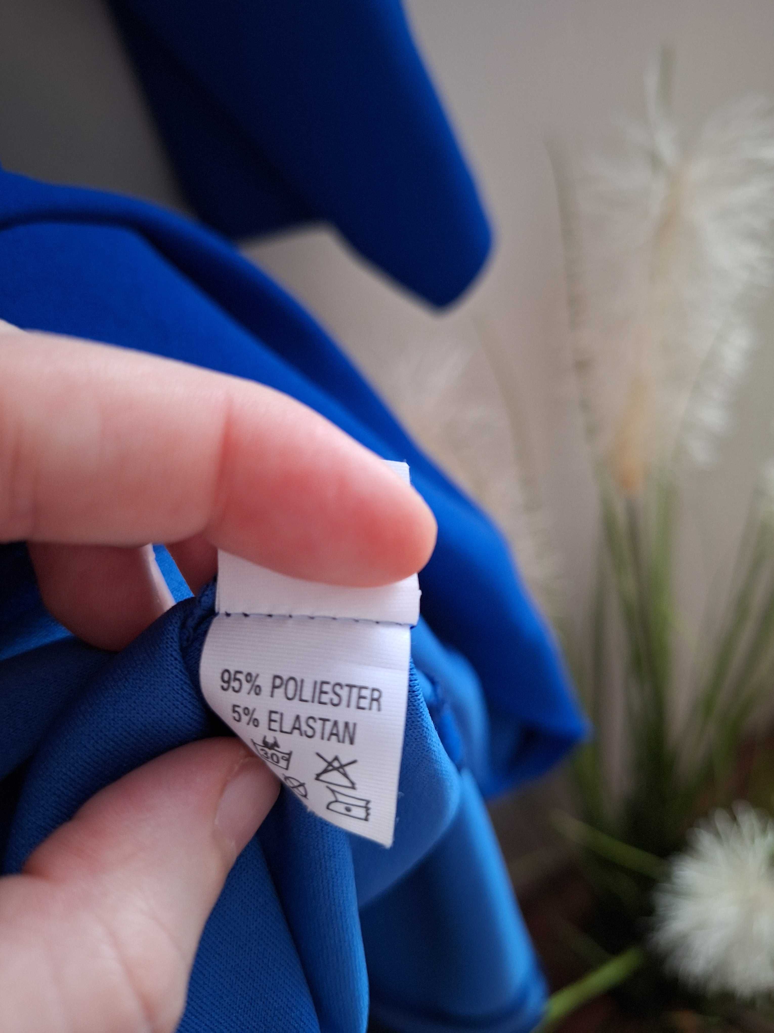 Sukienka chabrowa klasyczna prosta elegancka 3/4 rękaw Kris XL (42)