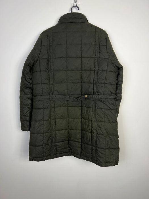 Woskowana Ocieplana Kurtka Barbour Fibre Down Pikowana Wełniane Detale
