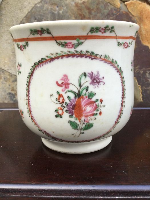 Taça Cachepot Porcelana Chinesa séc XVIII Família Rosa 11 cm
