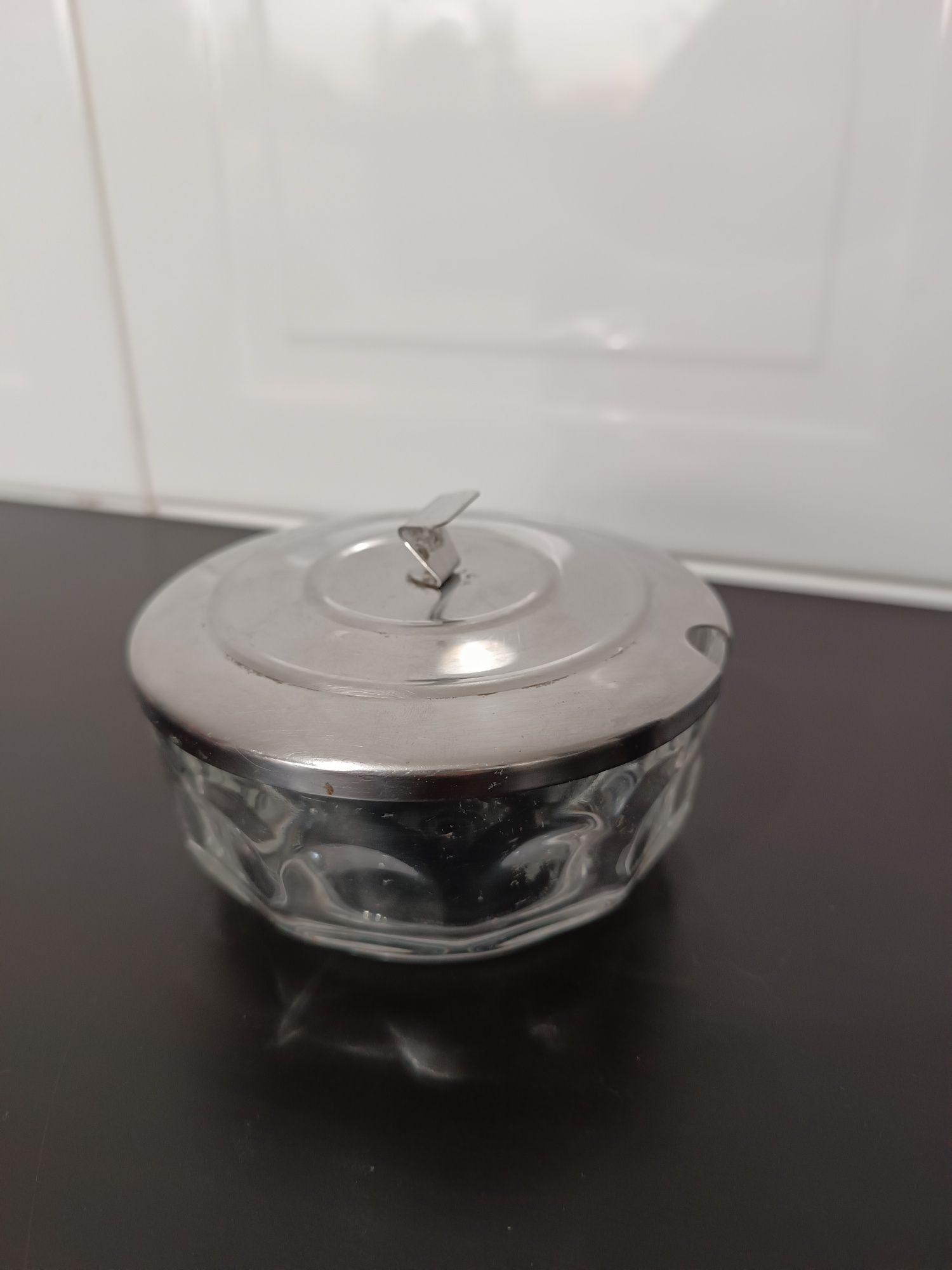 Açucareiro Vidro e Inox. Da Arcoroc France