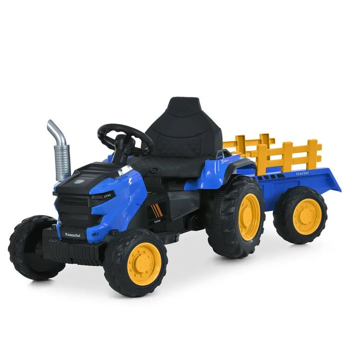 Дитячий електричний трактор з причепом