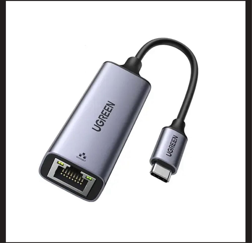 Ugreen Проводной сетевой адаптерUSB CRJ45EthernetThunderbolt3GreyCM199