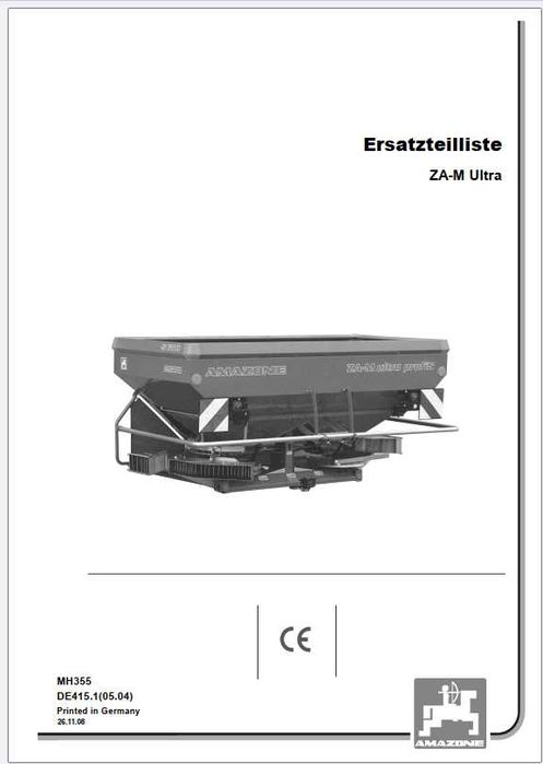 Katalog części AMAZONE ZA-M Ultra w języku angielskim