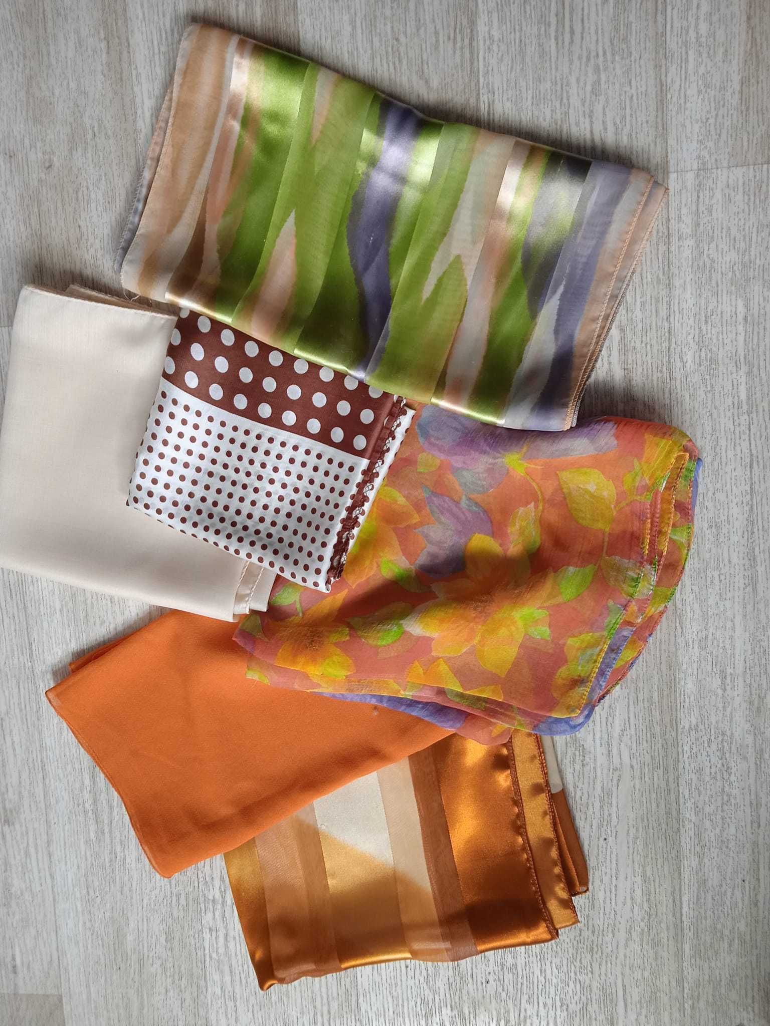Chusty, chustki, szaliki - różne wzory, kolory i rozmiary - zestaw!