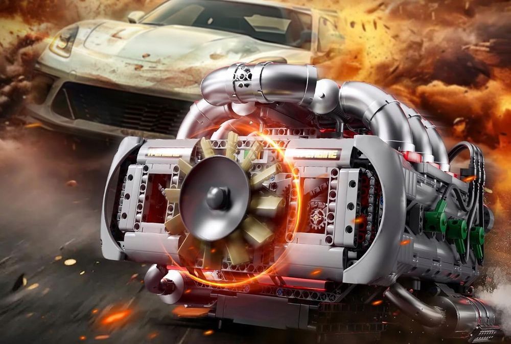 Klocki 2375 el. Flat-six boxer silnik konstrukcja Mould King 10181