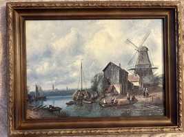 Obraz C.H.J. Leickert "Kanał holenderski"
