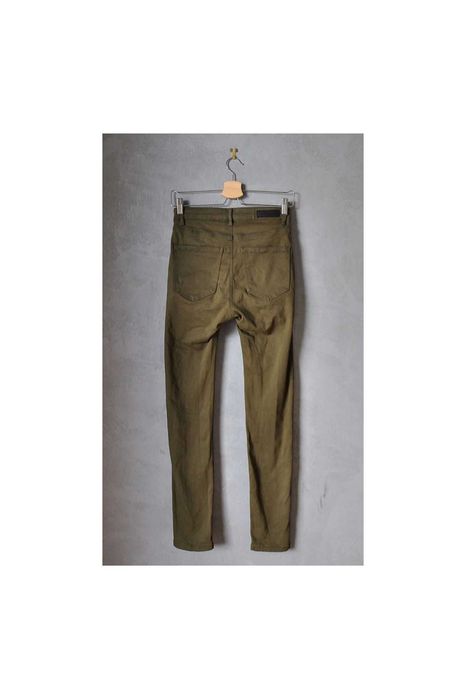 Jeansy dżinsy wysoki stan skinny khaki military green XS