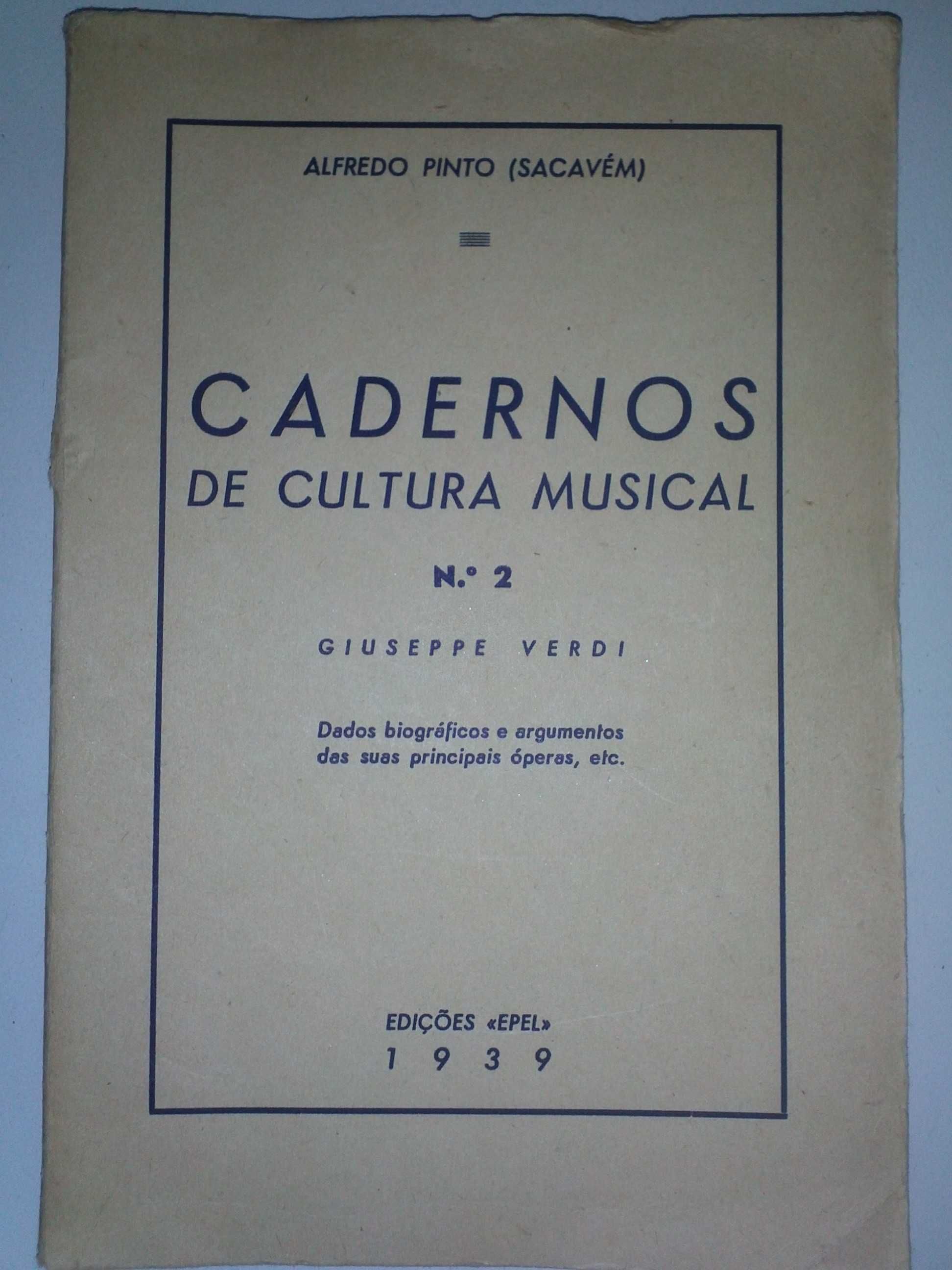 Livro "Cadernos de cultura musical n2 Giuseppe Verdi" 1939
