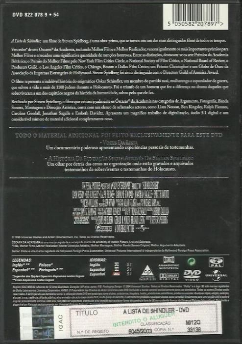 A Lista de Schindler (Edição Especial 2 DVD)