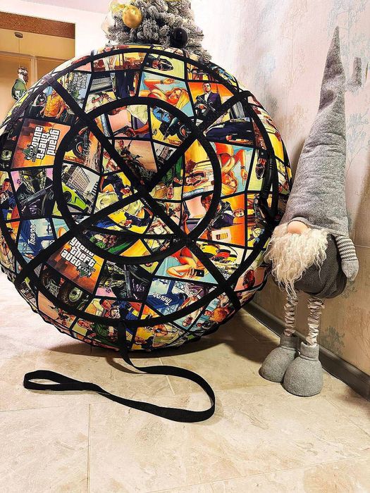 Тюбинг Принт Кальмар ватрушка 2 в 1 для снега и воды до200 кг таблетка