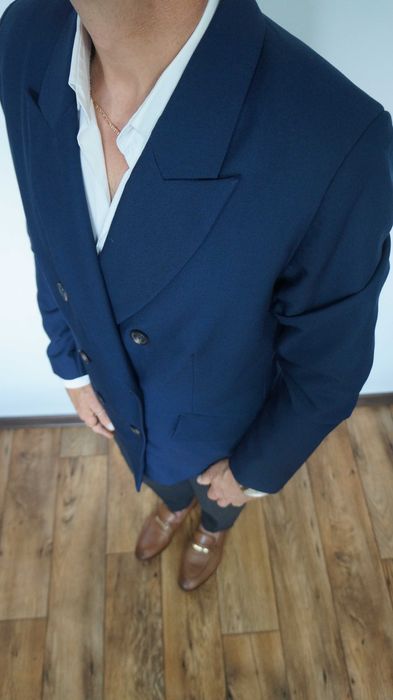 Marynarka Dwurzędowa Hechter Rozmiar 42 Kolor Granatowy