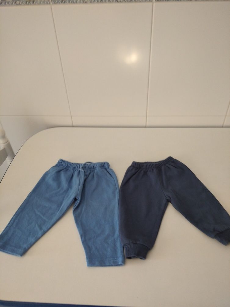 2 pares de calças de fato de treino tamanho 6 meses