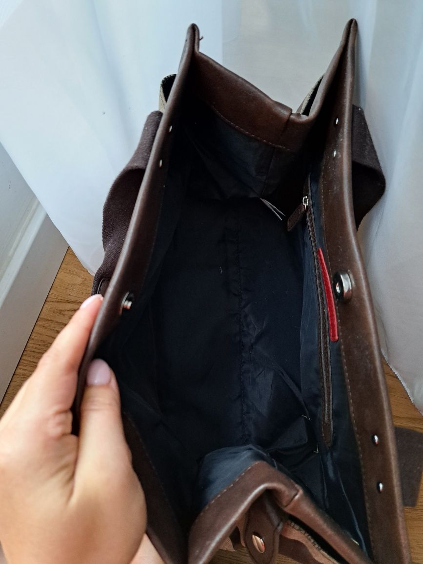 Tommy Hilfiger brązowa torebka do ręki oryginalna