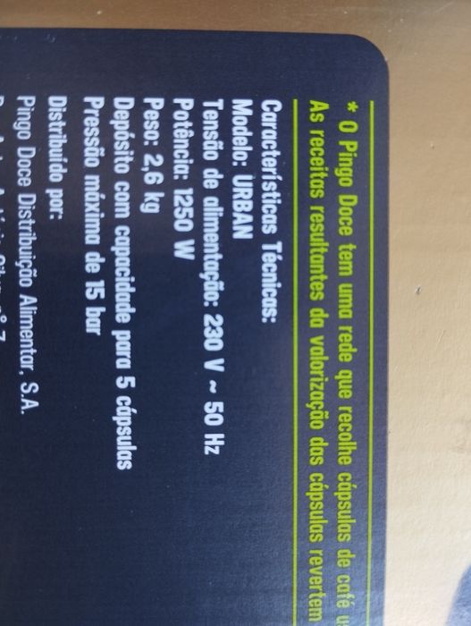 Máquina de café Pingo Doce