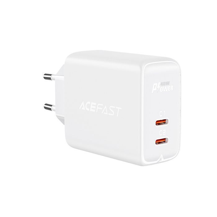 Ładowarka Sieciowa Acefast 40W USB-C x2 PPS PD QC 3.0 AFC FCP Biały