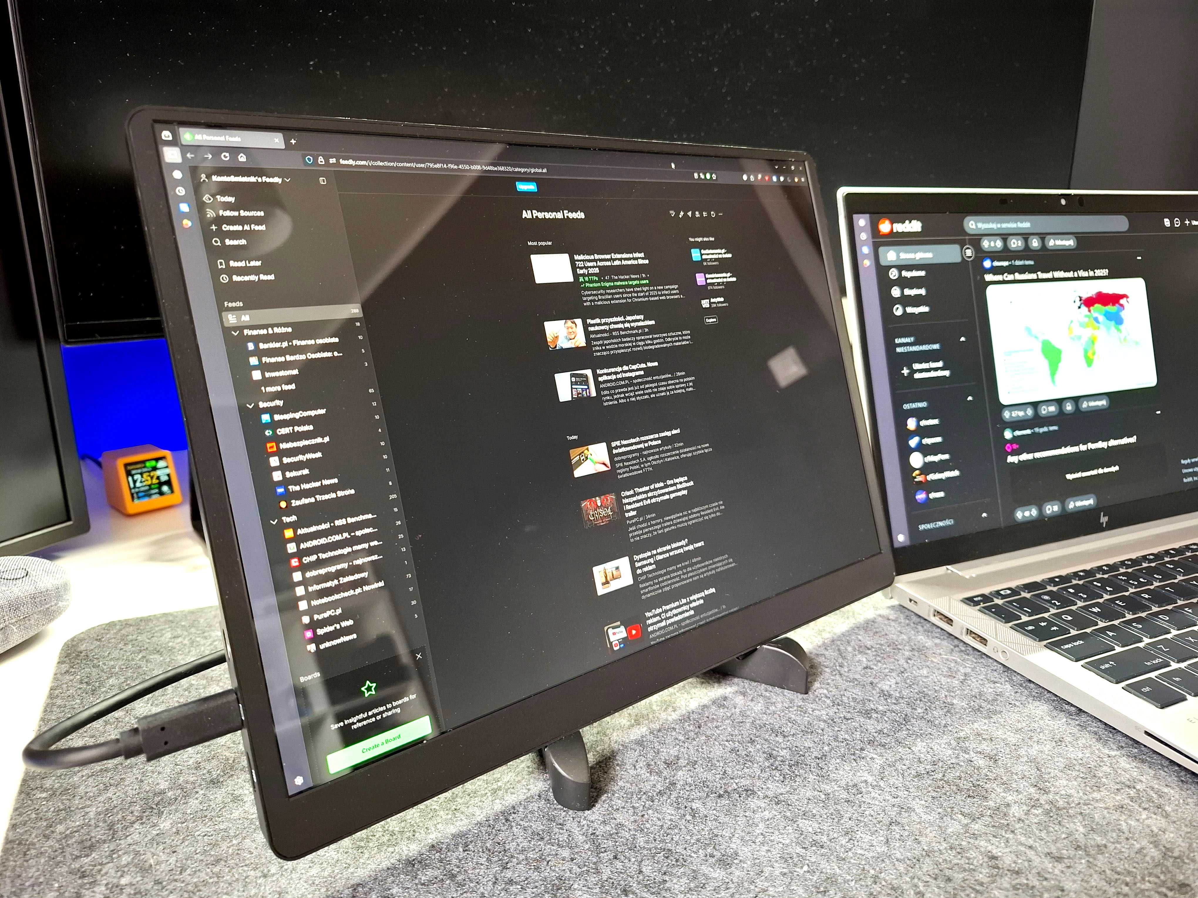 Monitor Ekran Przenośny USB ZSUS 14" USB-C / HDMI – 2K UHD, HDR, IPS