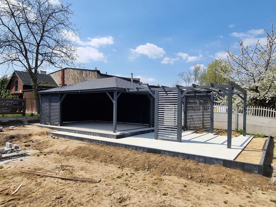 Altana ogrodowa 5 x 7 + pergola domek narzędziowy altanka PRODUCENT