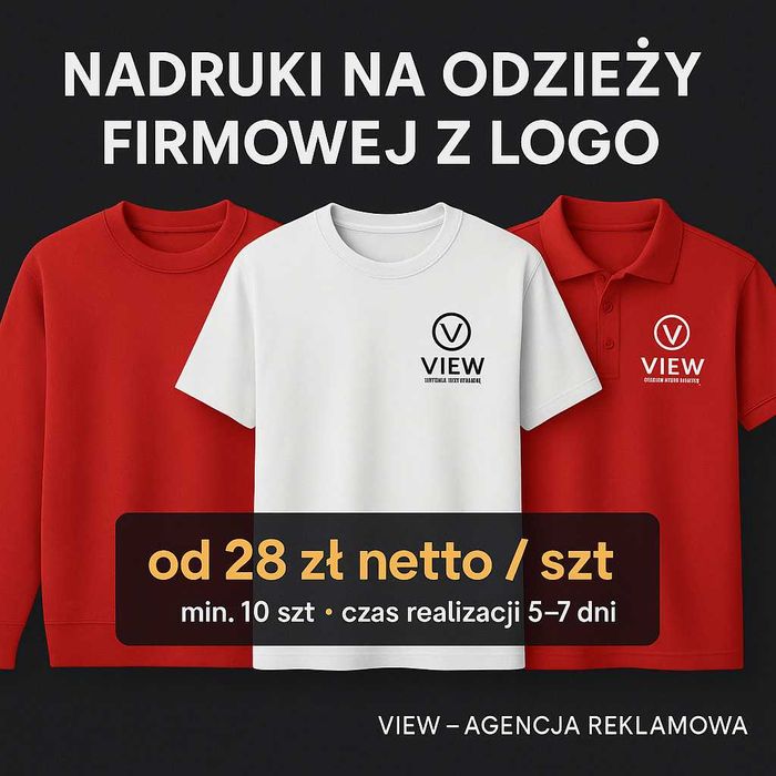 Nadruki na odzieży firmowej z logo | Koszulki, bluzy, polówki z logo