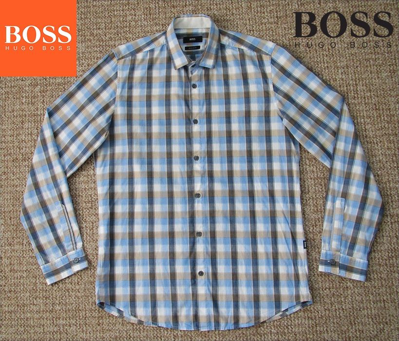 Hugo Boss рубашка в клетку Оригинал размер S Regular Fit