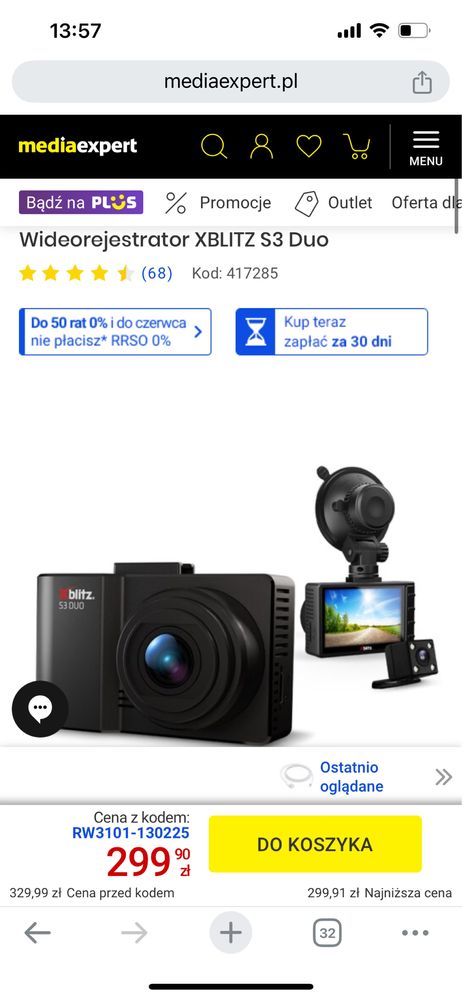 Xblitz S3 duo kamerka samochodowa